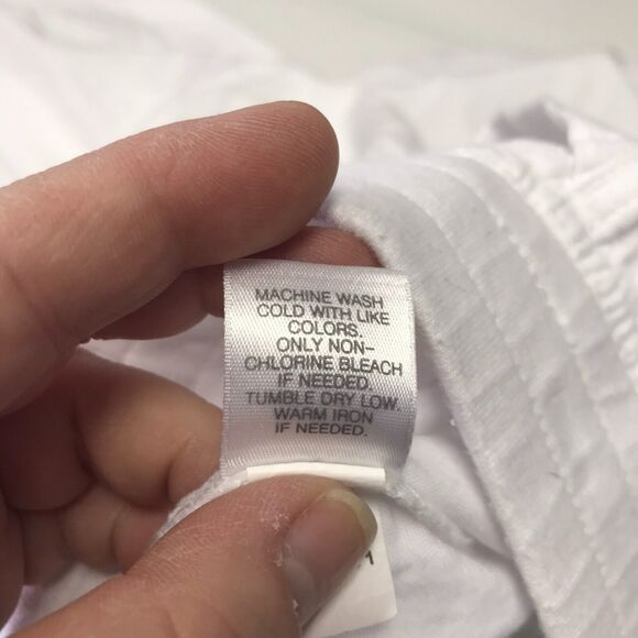 J. Jill Crop Pant Womens 18 Plus White Roll Tab Cuff Pull On Elastic Waist AS IS - Picture 6 of 11